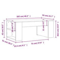 Vidaxl Konferenčný stolík čierny 102x55x42 cm kompozitné drevo