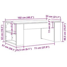 Vidaxl Konferenčný stolík betónový sivý 102x55x42 cm kompozitné drevo