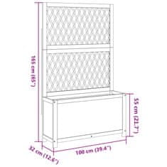 Vidaxl Kvetináč s mriežkou 100x32x165 cm akáciový masív