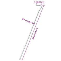 Vidaxl Stanové kolíky 50 ks 30 cm Ø7 mm pozinkovaná oceľ