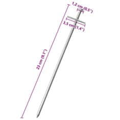 Vidaxl Stanové kolíky 24 ks 23 cm Ø6 mm pozinkovaná oceľ