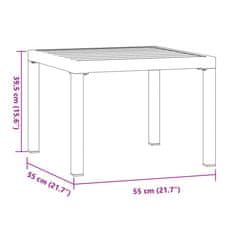 Petromila vidaXL Záhradný konferenčný stolík čierny 55x55x39,5cm práškovaná oceľ