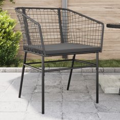 Petromila vidaXL Záhradné stoličky 2 ks s vankúšmi čierne polyratan