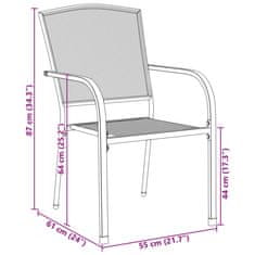 Petromila vidaXL Stohovateľné záhradné stoličky 3 ks antracit práškovaná oceľ