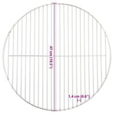 Vidaxl Grilovací rošt okrúhly Ø47 cm 304 nerezová oceľ