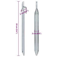 Vidaxl Stanové kolíky 24 ks v tvare U 24 cm Ø20 mm pozinkovaná oceľ