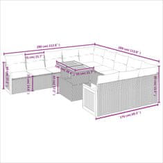 Petromila vidaXL 11-dielna záhradná jedálenská súprava vankúše béžová polyratan