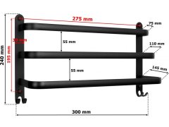 Wellhox Vešiak Athos 30 cm čierny loft