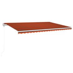 Vidaxl Automatická markíza,LED a senzor vetra 500x300cm,oranžová/hnedá