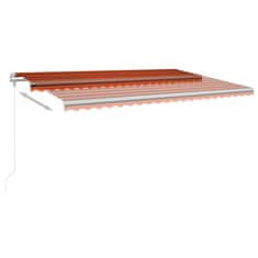 Vidaxl Automatická markíza,LED a senzor vetra 500x300cm,oranžová/hnedá