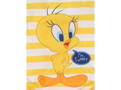 Looney Tunes Zvláštne Melódie Tweety Dievčenské plavky, žlté plavky s pruhmi 6-8 lat 116-128 cm