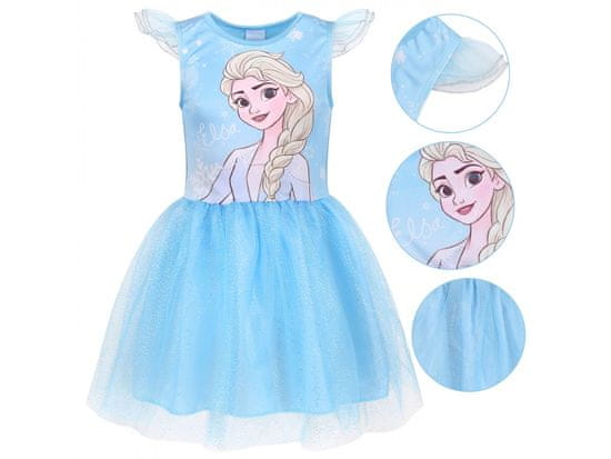 Disney Ľadové kráľovstvo Elsa Modré šaty s tylom a krátkym rukávom, dievčenské šaty
