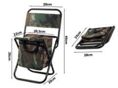 Verk  01661 Kempingová skladacia stolička s taškou 2v1 maskáč