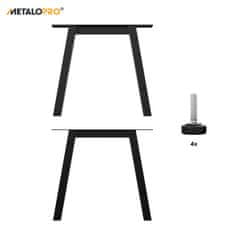 MetaloPro MetaloPro 2x Stolové nohy kovové Extreme, stabilné stolové podnože, stolové nohy čierne, stolové podnože do jedálne, Kovové nohy, Výška 72 cm