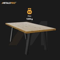 MetaloPro MetaloPro 2x Stolové nohy kovové Extreme, stabilné stolové podnože, stolové nohy čierne, stolové podnože do jedálne, Kovové nohy, Výška 72 cm