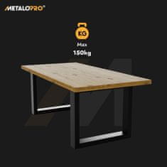 MetaloPro MetaloPro 2x Stolové nohy kovové Extreme, stabilné stolové podnože, stolové nohy čierne, stolové podnože do jedálne, Kovové nohy, Výška 72 cm