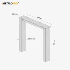 MetaloPro MetaloPro 2x Stolové nohy kovové Extreme, stabilné stolové podnože, stolové nohy čierne, stolové podnože do jedálne, Kovové nohy, Výška 72 cm