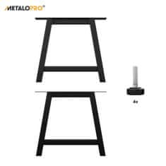 MetaloPro MetaloPro 2x Stolové nohy kovové Extreme, stabilné stolové podnože, stolové nohy čierne, stolové podnože do jedálne, Kovové nohy, Výška 72 cm