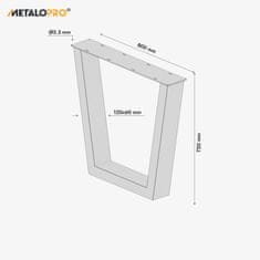 MetaloPro MetaloPro 2x Stolové nohy kovové Extreme, stabilné stolové podnože, stolové nohy čierne, stolové podnože do jedálne, Kovové nohy, Výška 72 cm