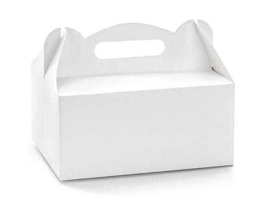 PartyDeco Krabičky na svadobnú tortu biele 19x14x9cm 10ks