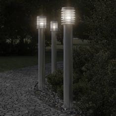 Petromila vidaXL Vonkajšia stojaca lampa zásuvka strieborná 110 cm nehrdz. oceľ