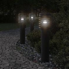 Petromila vidaXL Vonkajšie stojace lampy 3 ks čierne 60 cm nehrdzavejúca oceľ