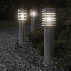 shumee Vonkajšia stojaca lampa zásuvka strieborná 60 cm nehrdzav. oceľ