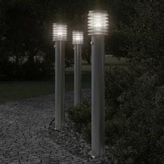 Petromila vidaXL Vonkajšia stojaca lampa senzor strieborná 110 cm nehrdzav. oceľ