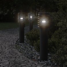 Petromila vidaXL Vonkajšie stojace lampy zásuvka 3 ks čierne 60 cm nehrdz. oceľ