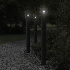 Petromila vidaXL Vonkajšie stojace lampy zásuvka 3 ks čierne 110 cm nehrdz. oceľ