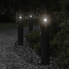 Petromila vidaXL Vonkajšie stojace lampy senzor 3 ks čierne 60 cm nehrdzav. oceľ