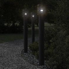 Petromila vidaXL Vonkajšie stojace lampy 3 ks čierne 110 cm nehrdzavejúca oceľ