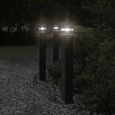 Petromila vidaXL Vonkajšie stojace lampy so zásuvkou 3 ks čierne 80 cm hliník