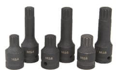 MAR-POL Hlavica rázové zástrčné 1/2" XZN(spline) M14, M16, M18, súprava 6ks M66417