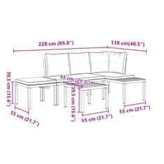 Petromila vidaXL Záhradné lavičky s vankúšmi 4 ks čierne práškovaná oceľ