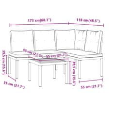 Petromila vidaXL Záhradné lavičky s vankúšmi 3 ks čierne práškovaná oceľ