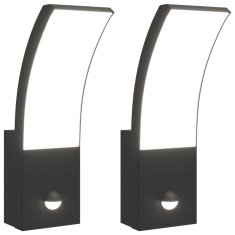 Petromila vidaXL Vonkajšie LED nástenné svietidlá 2 ks čierne liaty hliník