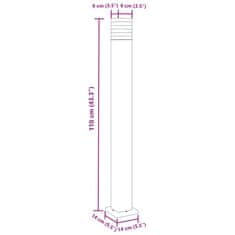 Petromila vidaXL Vonkajšia stojaca lampa čierna 110 cm hliník