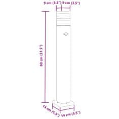 Petromila vidaXL Vonkajšie stojace lampy so senzorom 3 ks čierne 80 cm hliník