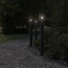 Petromila vidaXL Vonkajšia stojaca lampa zásuvka čierna 110cm nehrdzavejúca oceľ