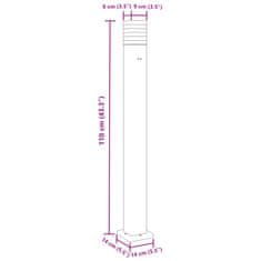 Petromila vidaXL Vonkajšia stojaca lampa so zásuvkou čierna 110 cm hliník