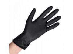 ZARYS ZARYS Čierne nitrilové rukavice, nepudrované rukavice, diamantová textúra, 50 ks M