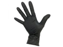 ZARYS ZARYS Čierne nitrilové rukavice, nepudrované rukavice, diamantová textúra, 50 ks M
