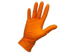 ZARYS ZARYS Oranžové nitrilové rukavice, nepudrované rukavice, diamantová textúra 50 ks L