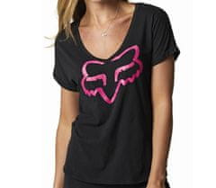 FOX Dámske tričko Boundary Ss Top - Black / Pink vel. M