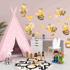 PIPPER. Textilná nálepka na stenu "Včielky" vyrobená na Slovensku