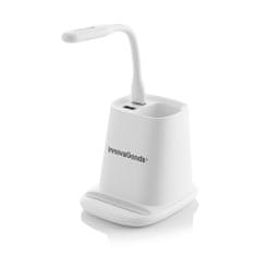 InnovaGoods Bezdrôtová nabíjačka 5 v 1 s organizérom a USB LED lampou DesKing InnovaGoods 