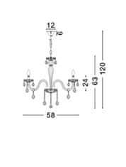 Nova Luce NOVA LUCE závesné svietidlo MOZART chrómovaný hliník sklo a K9 krištáľ E14 5x5W IP20 bez žiarovky 51231402