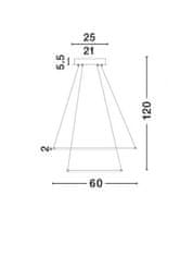 Nova Luce NOVA LUCE závesné svietidlo ARIA chrómovaný hliník a akryl nastaviteľné LED 85W 3000K IP20 stmievateľné 17222003 D