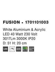 Nova Luce NOVA LUCE stropné svietidlo FUSION biely hliník a akryl LED 40W 230V 3000K IP20 1701101003